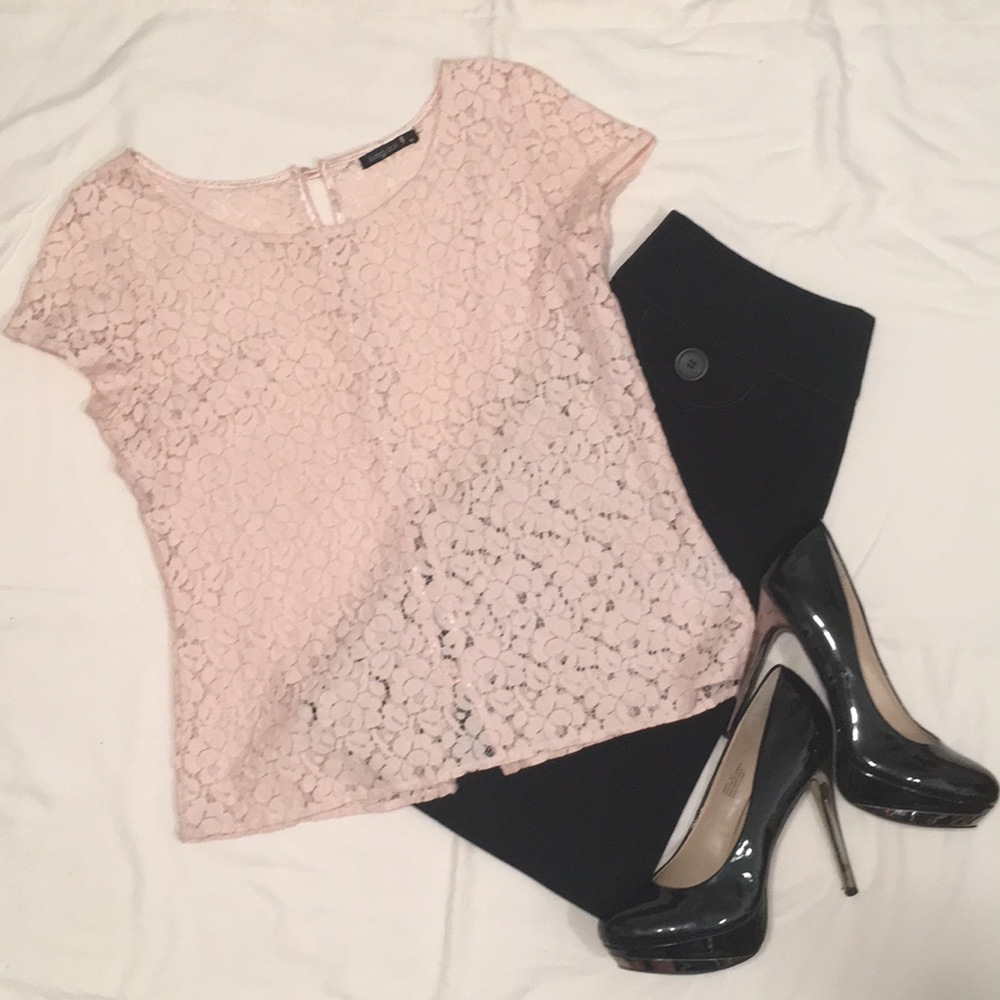 Blush Pink Lace Shirt